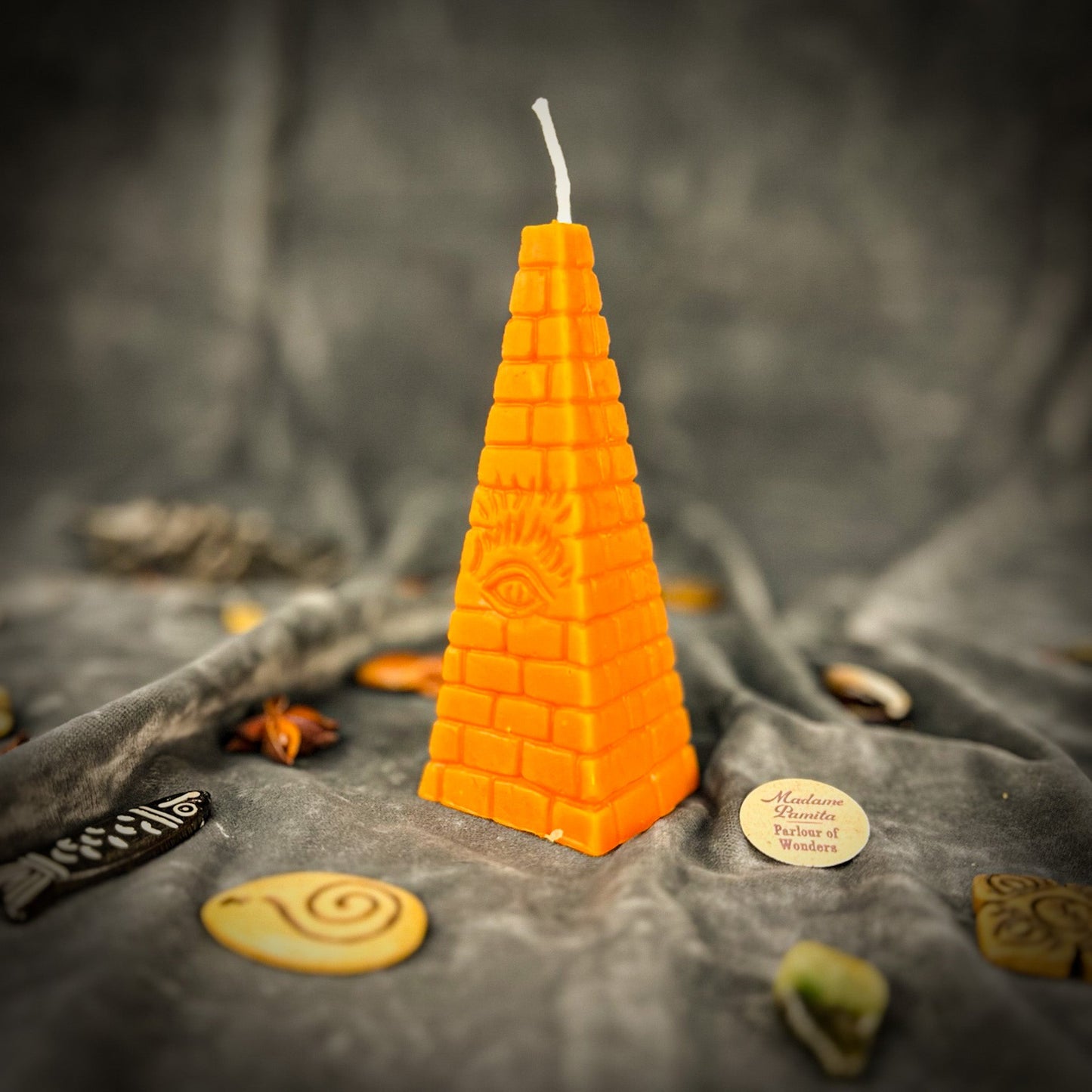 Beeswax All-Seeing Eye Pyramid Spell Candle