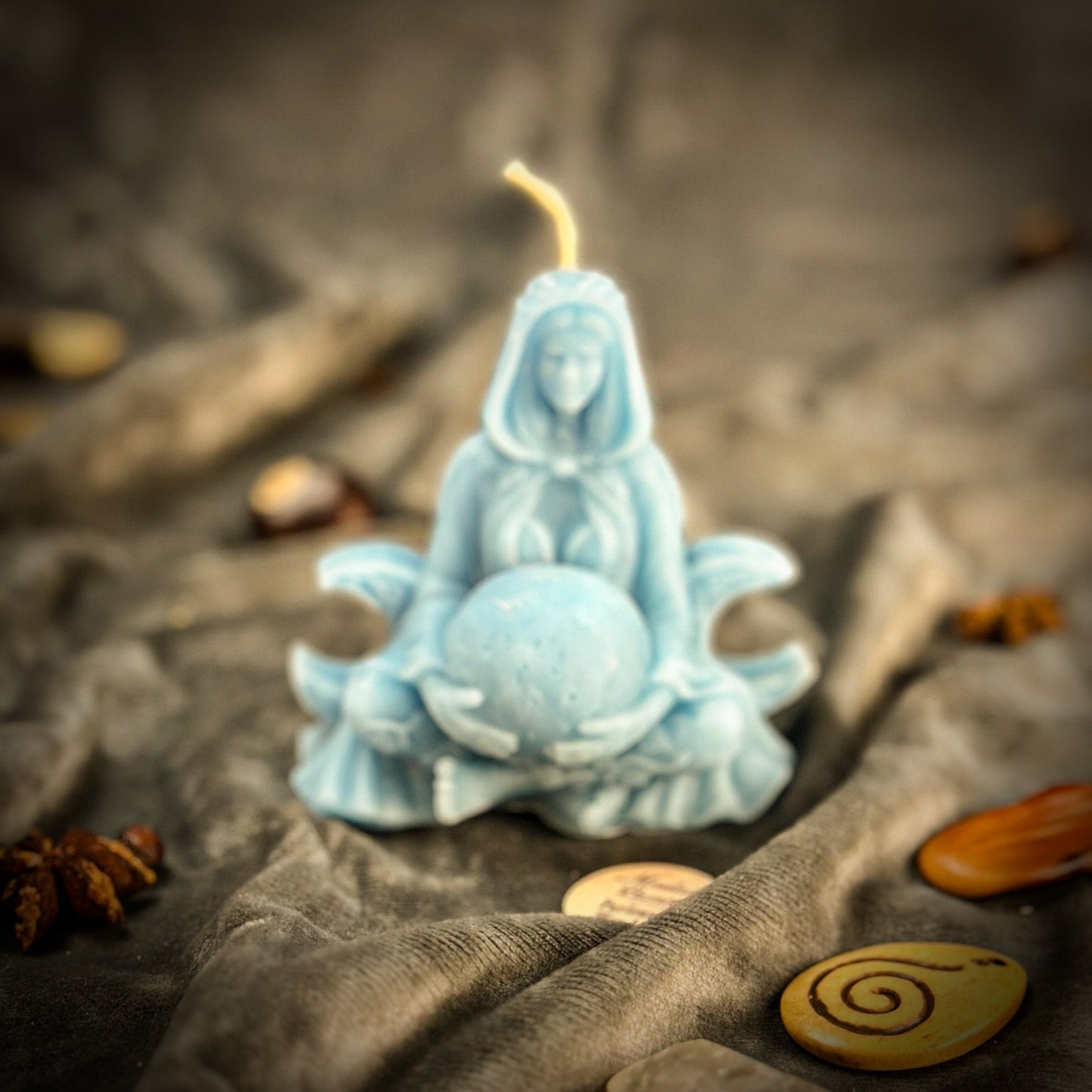 Beeswax Moon Goddess Spell Candle
