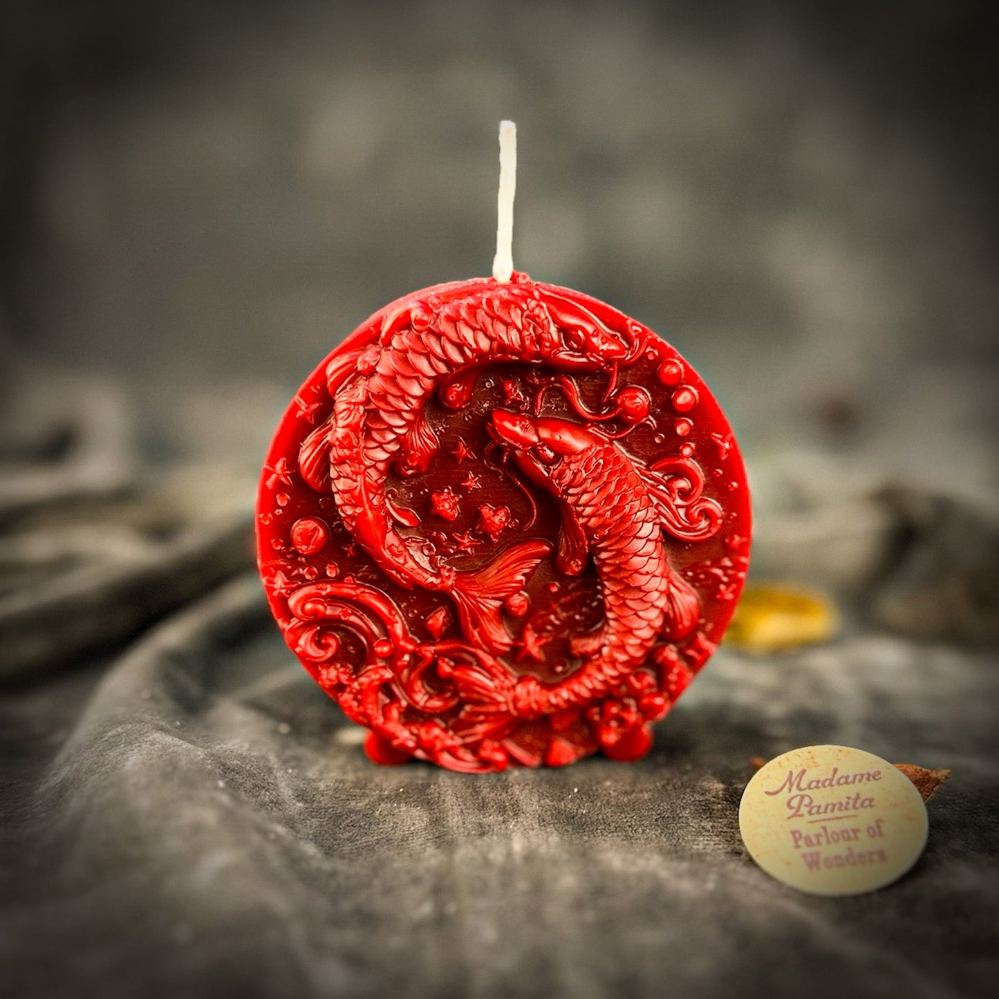 Beeswax Pisces Fish Zodiac Spell Candle
