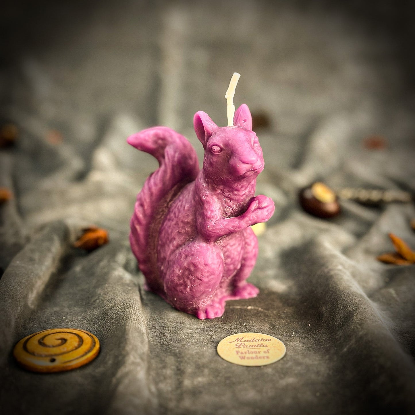 Beeswax Squirrel of Abundance Spell Candle