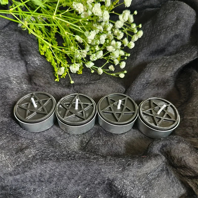 Pentacle Beeswax Tea Light Candles for Rituals and Spells