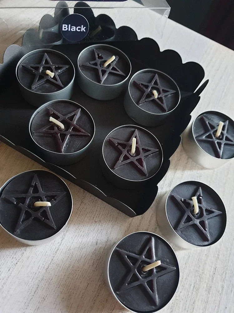 Pentacle Beeswax Tea Light Candles for Rituals and Spells