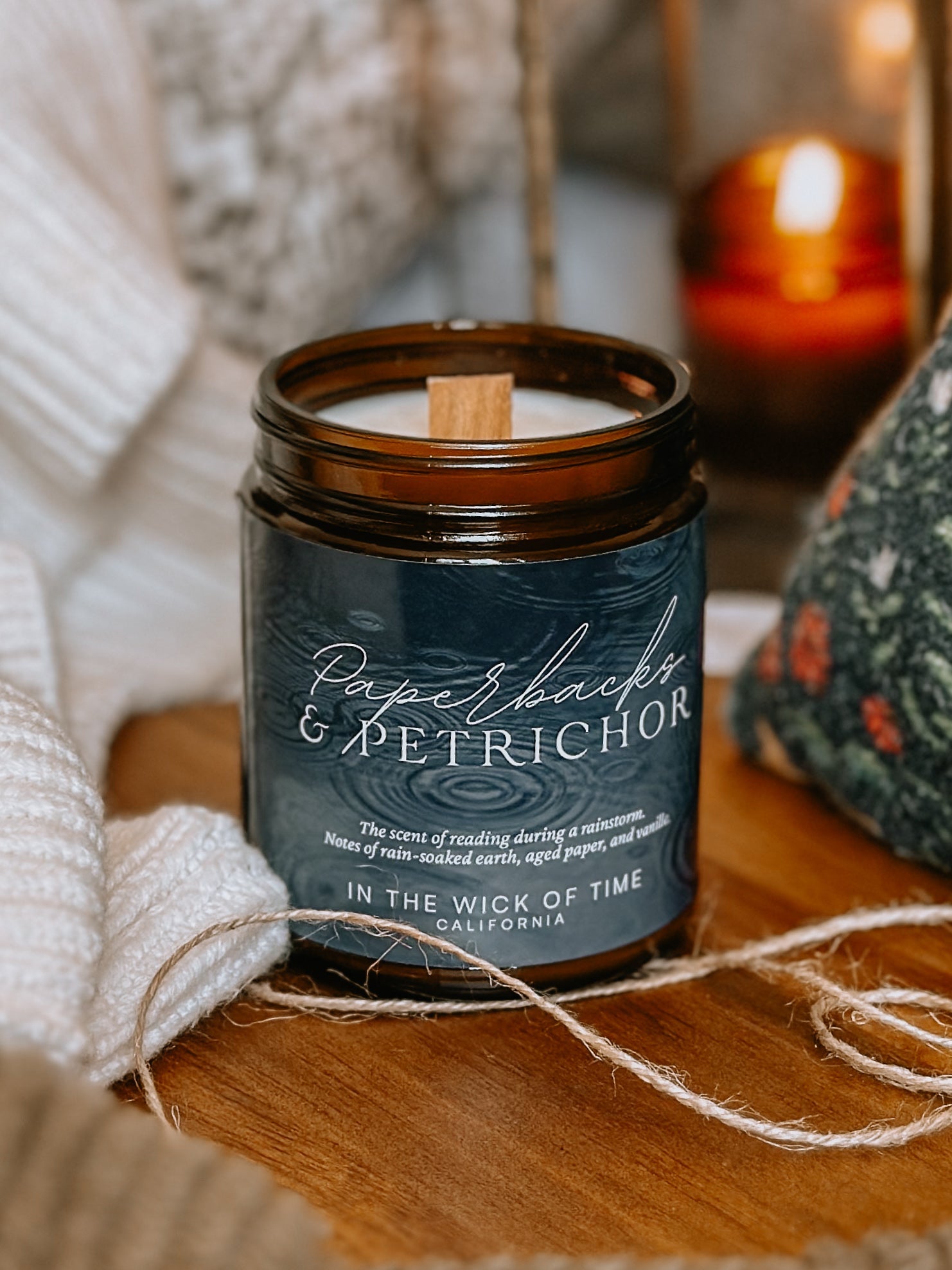Cozy Paperbacks And Petrichor Aromatic Candle For Mystics
