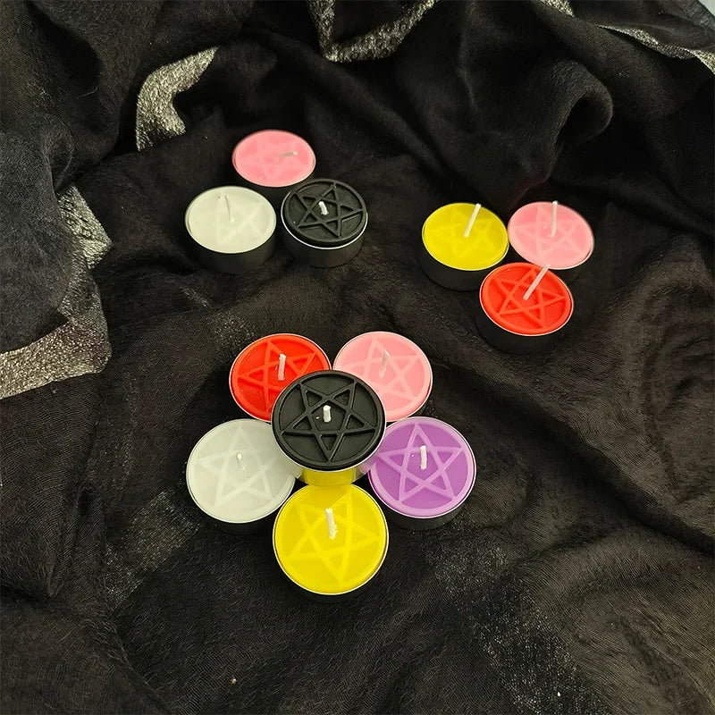 Pentacle Beeswax Tea Light Candles for Rituals and Spells