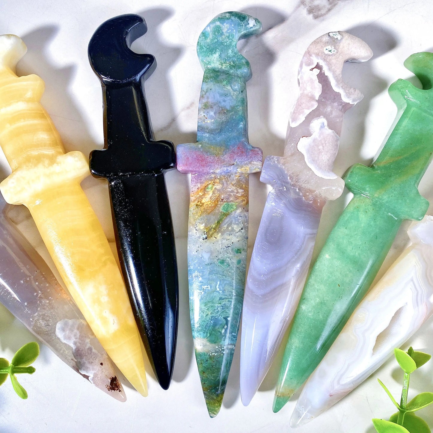 Ritual Crystal Athames for Wiccan Energy and Protection