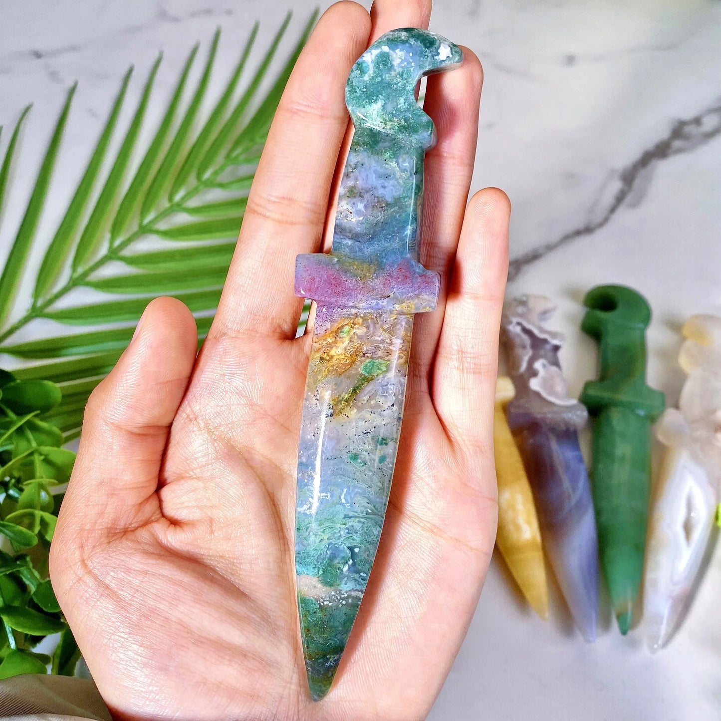 Ritual Crystal Athames for Wiccan Energy and Protection