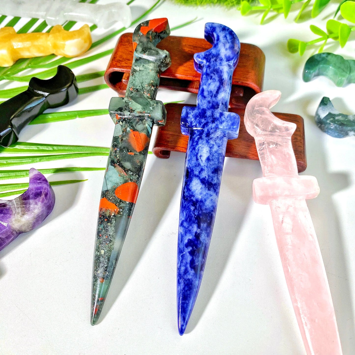 Ritual Crystal Athames for Wiccan Energy and Protection