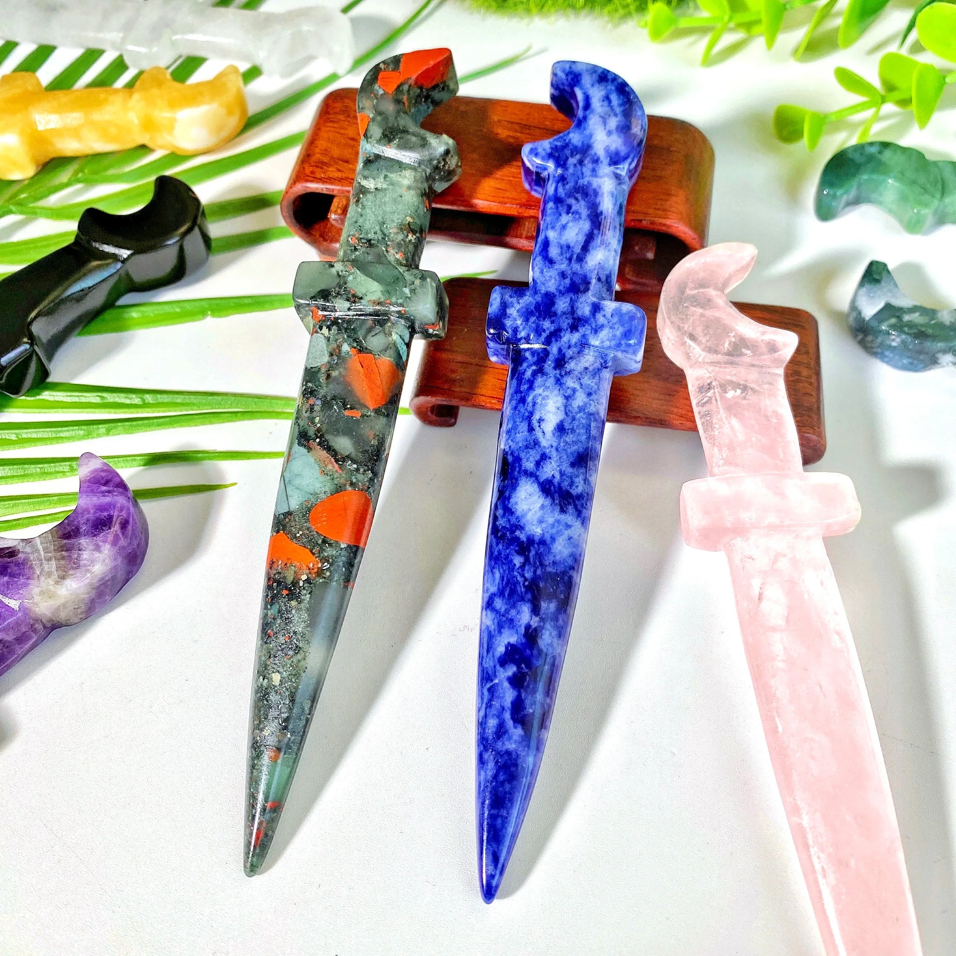 Ritual Crystal Athames for Wiccan Energy and Protection