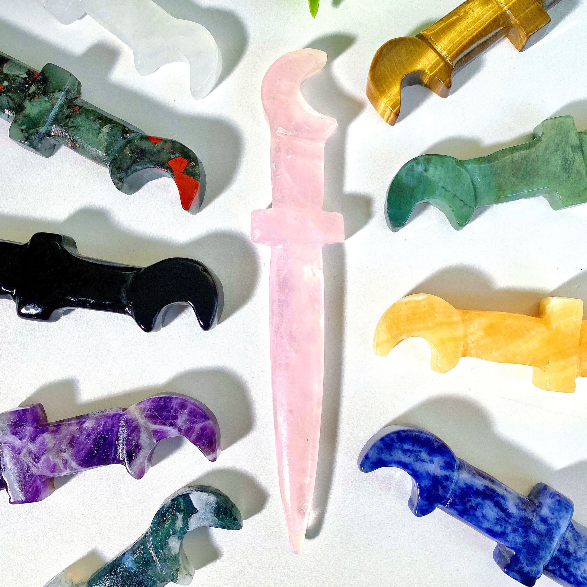 Ritual Crystal Athames for Wiccan Energy and Protection