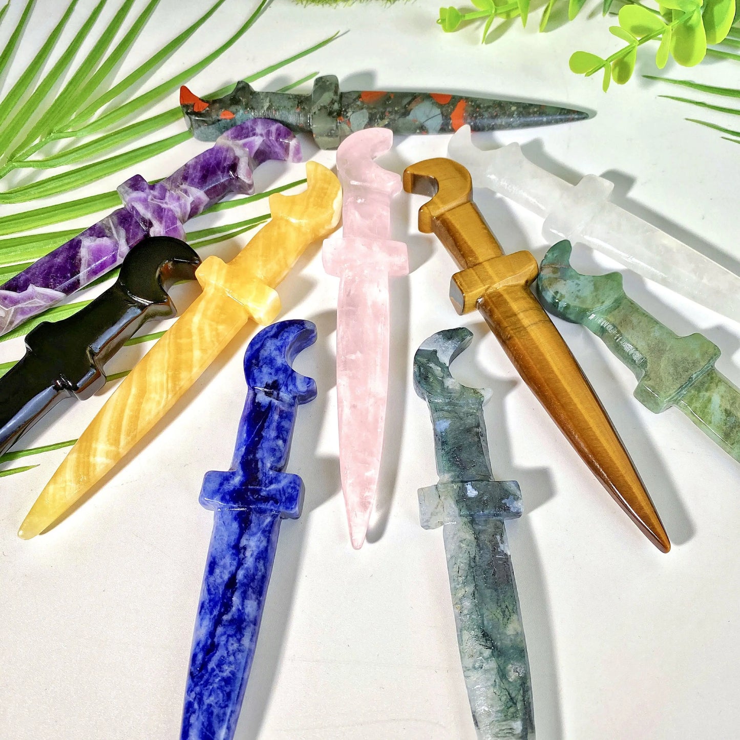 Ritual Crystal Athames for Wiccan Energy and Protection