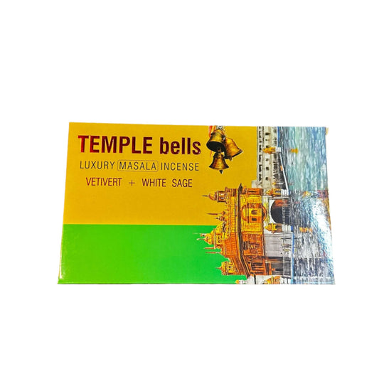 Namaste India Temple Bells Incense Sticks - Vetivert and White Sage