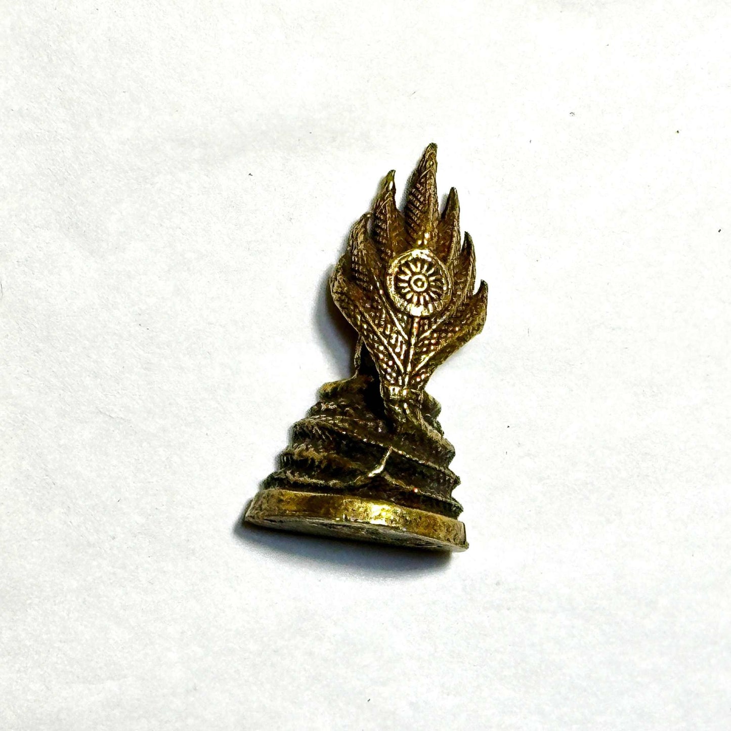 Mini Pocket Naga Protection Buddha Vintage Brass