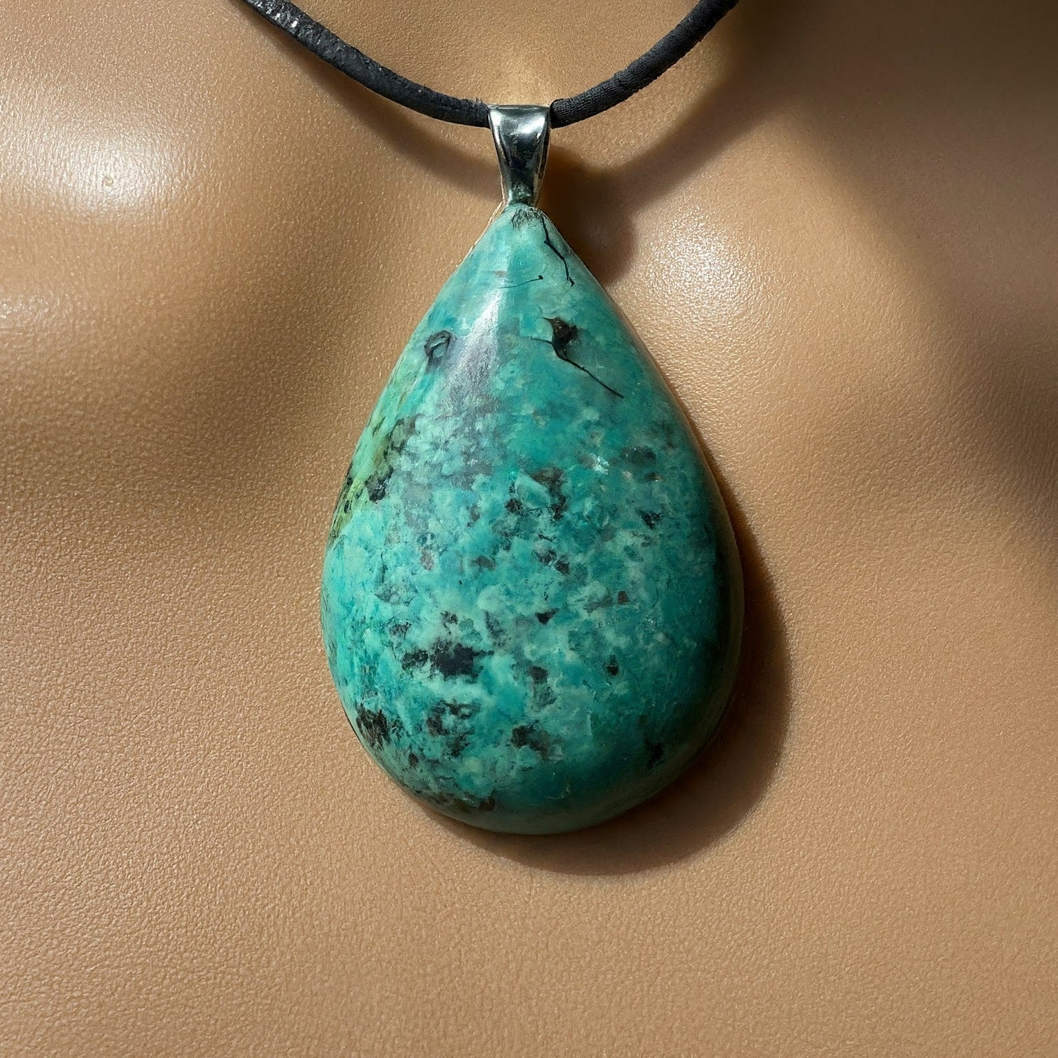 African Turquoise Drop Necklace