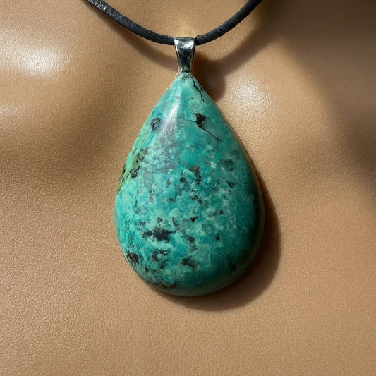 African Turquoise Drop Necklace