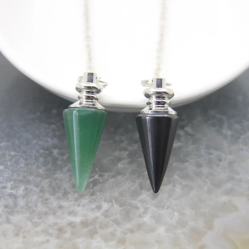 Healing Silver Crystal Pendulums for Divination and Dowsing