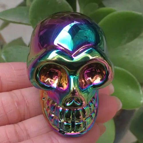 Rainbow Hematite Crystal Skull for Grounding Protection