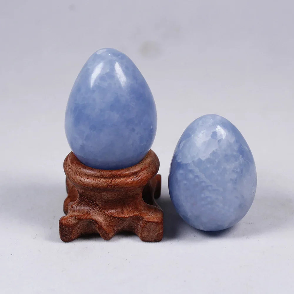 Uplifting Blue Celestite Crystal Egg For Healing And Calm