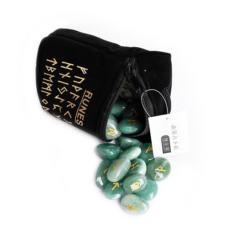 Natural Crystal Runes Set for Divination and Healing