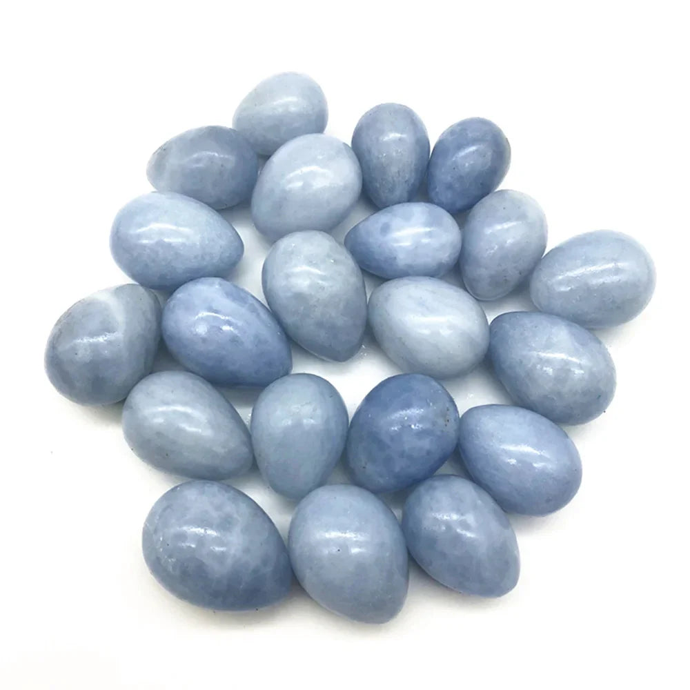 Uplifting Blue Celestite Crystal Egg For Healing And Calm