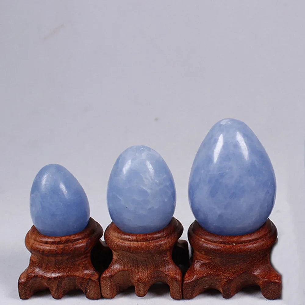 Uplifting Blue Celestite Crystal Egg For Healing And Calm