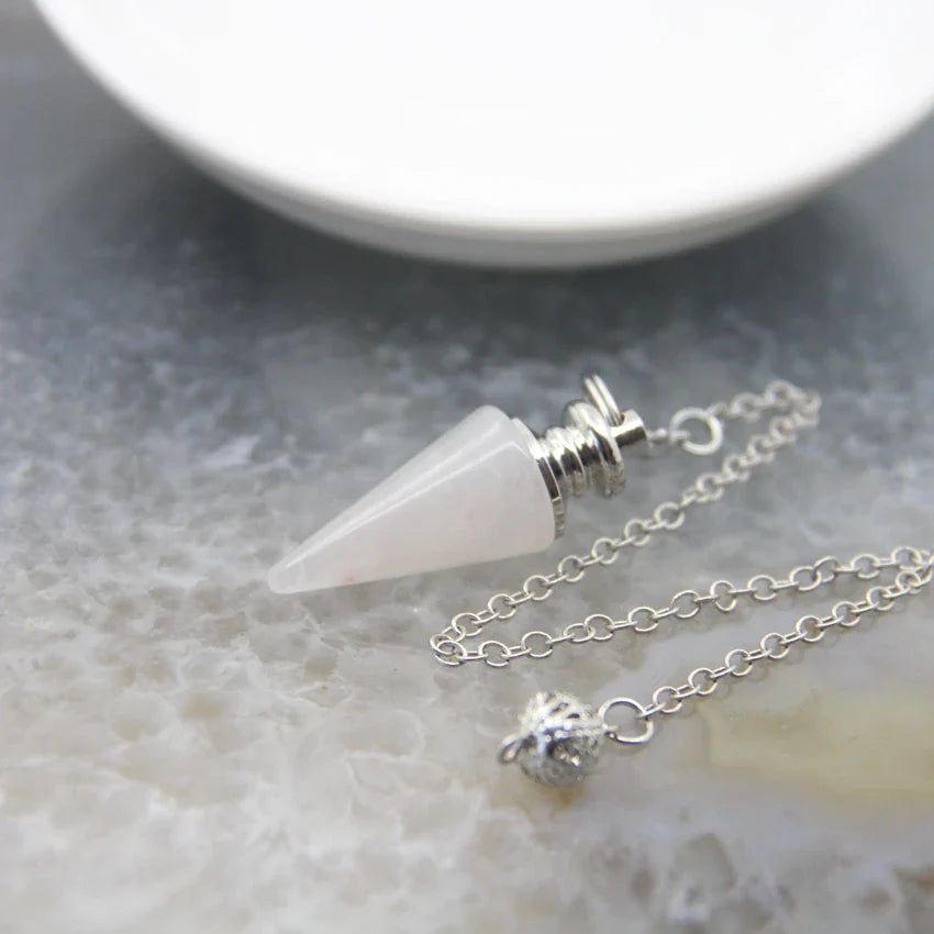 Healing Silver Crystal Pendulums for Divination and Dowsing