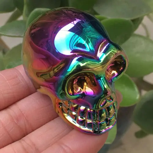 Rainbow Hematite Crystal Skull for Grounding Protection
