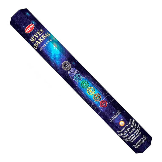 Seven Chakras Incense Sticks 20Ct Balancing by Mystics Vibe