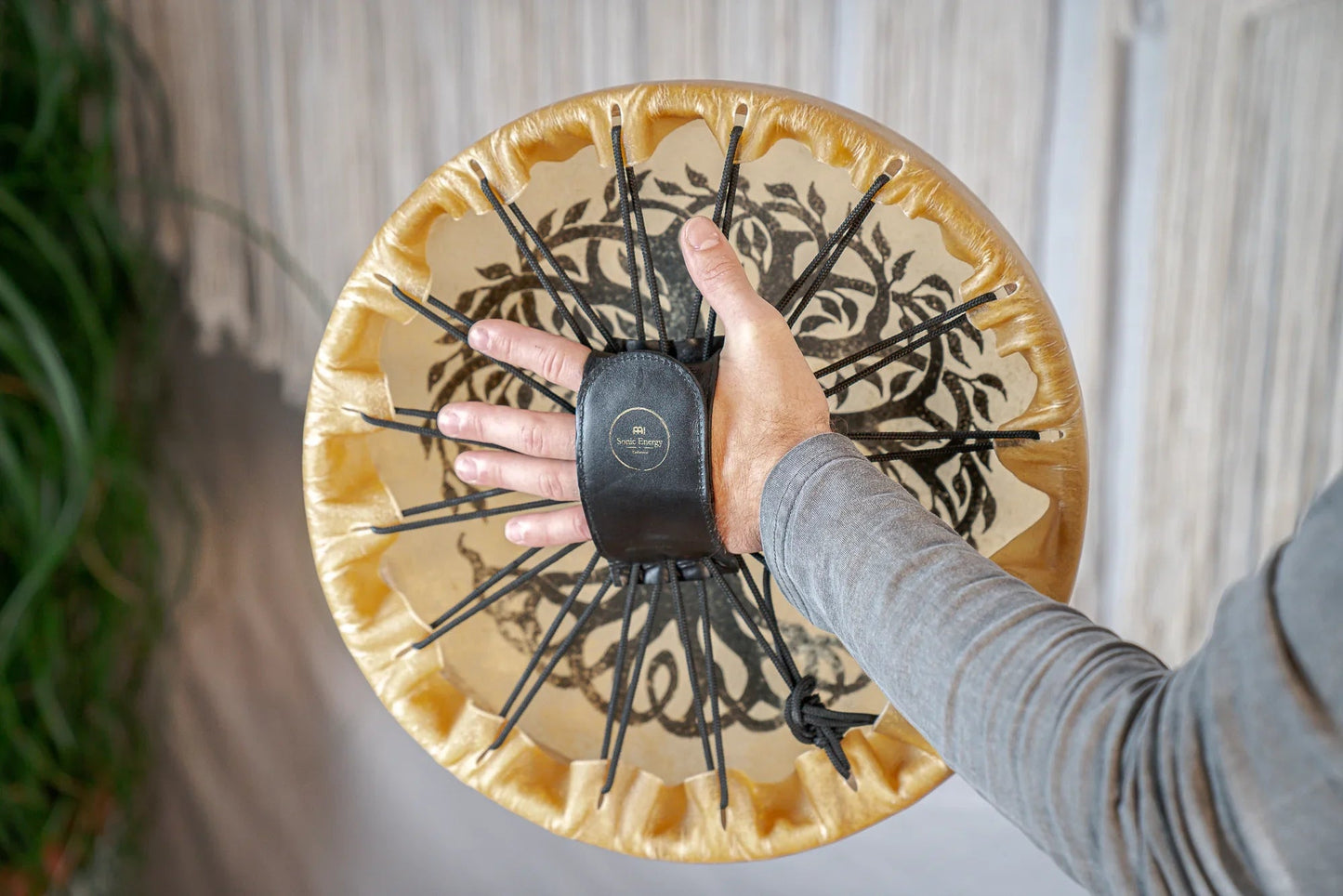 15" Native American-Style Hoop Drum, Tree of Life