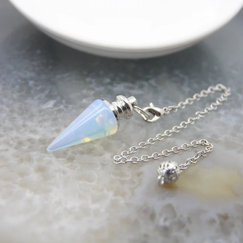 Healing Silver Crystal Pendulums for Divination and Dowsing