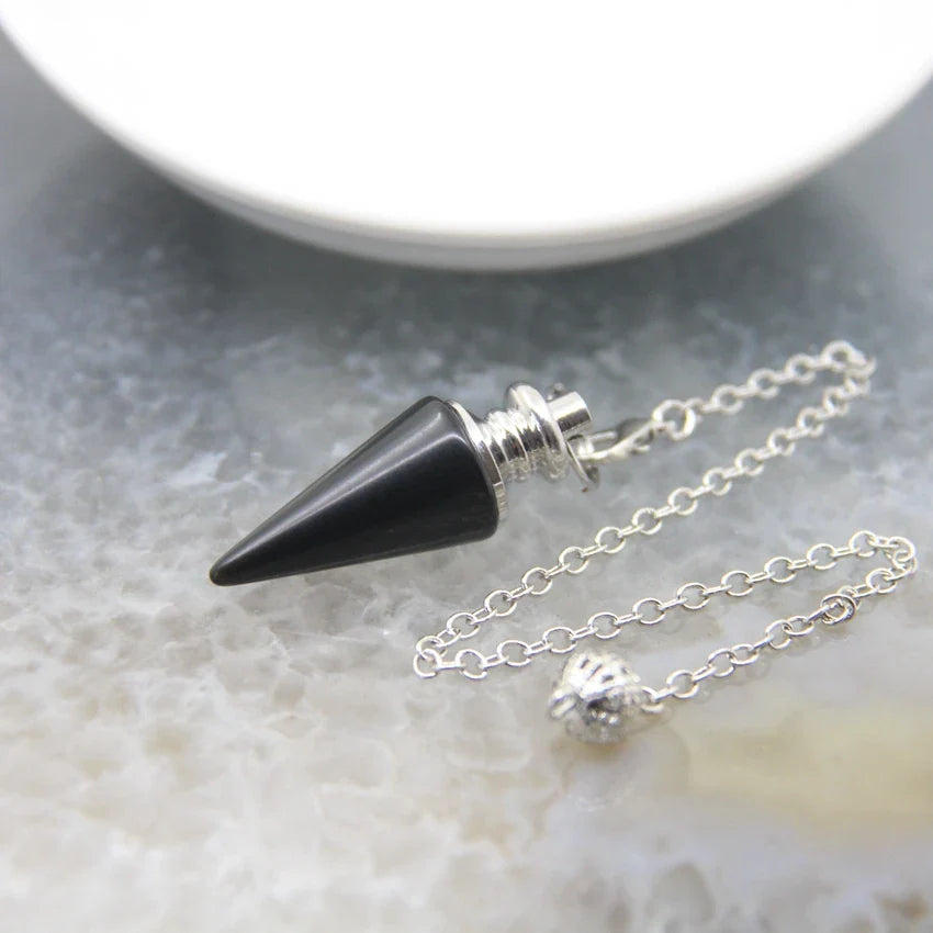 Healing Silver Crystal Pendulums for Divination and Dowsing