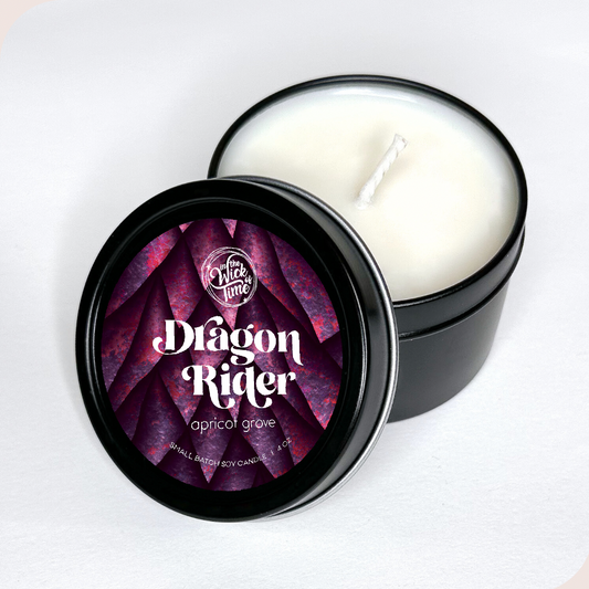 Dragon Rider Scented Candle with Apricot and Pear Notes