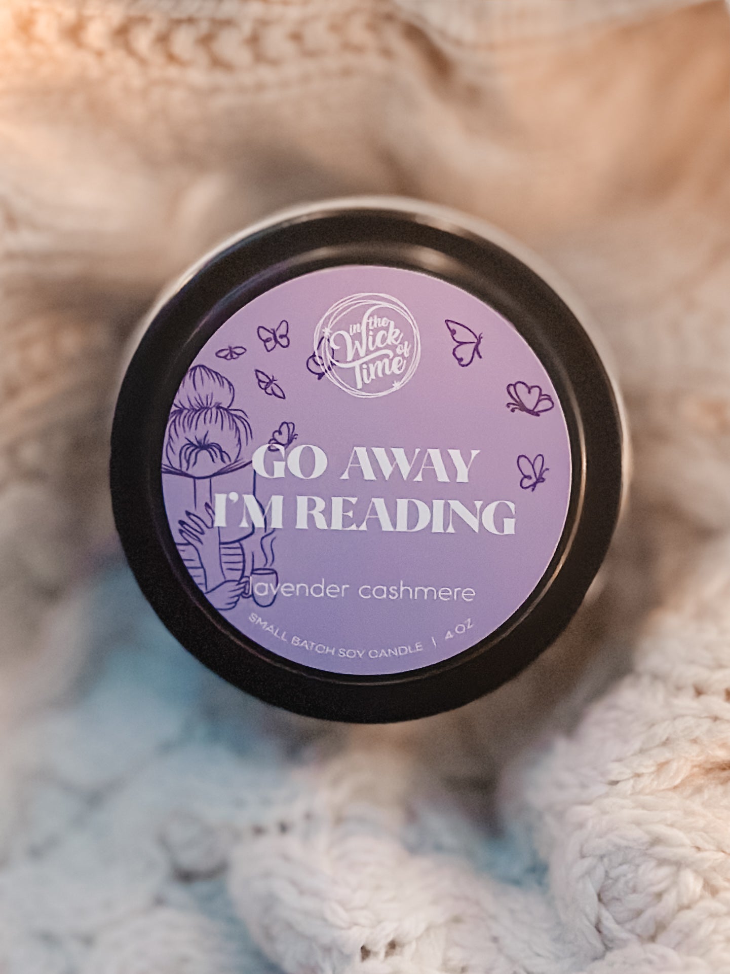 Premium Go Away I'm Reading Lavender Candle for Relaxation