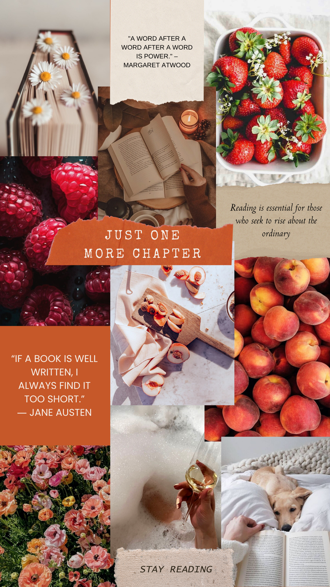 Just One More Chapter Strawberry Peach Candle 9 OZ