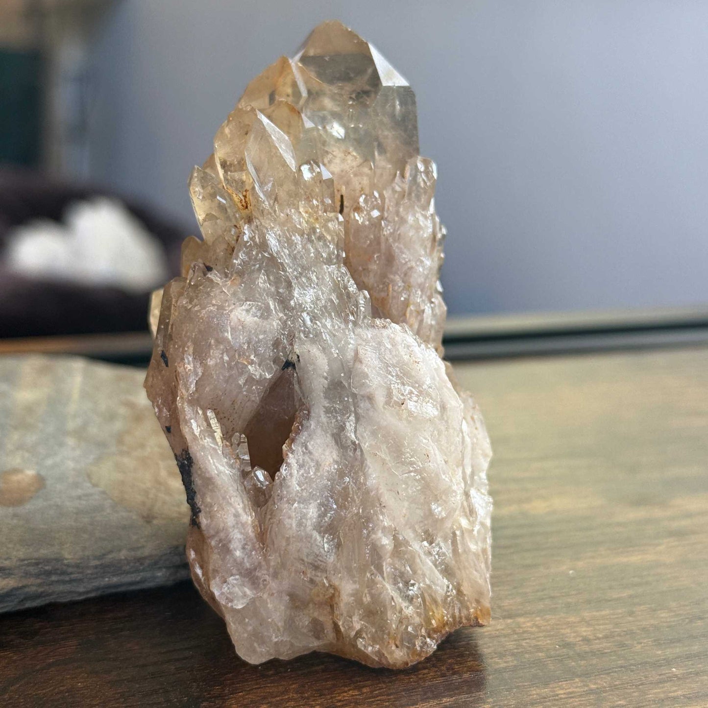 Rare Natural Kundalini Citrine Crystal Cluster with Cave