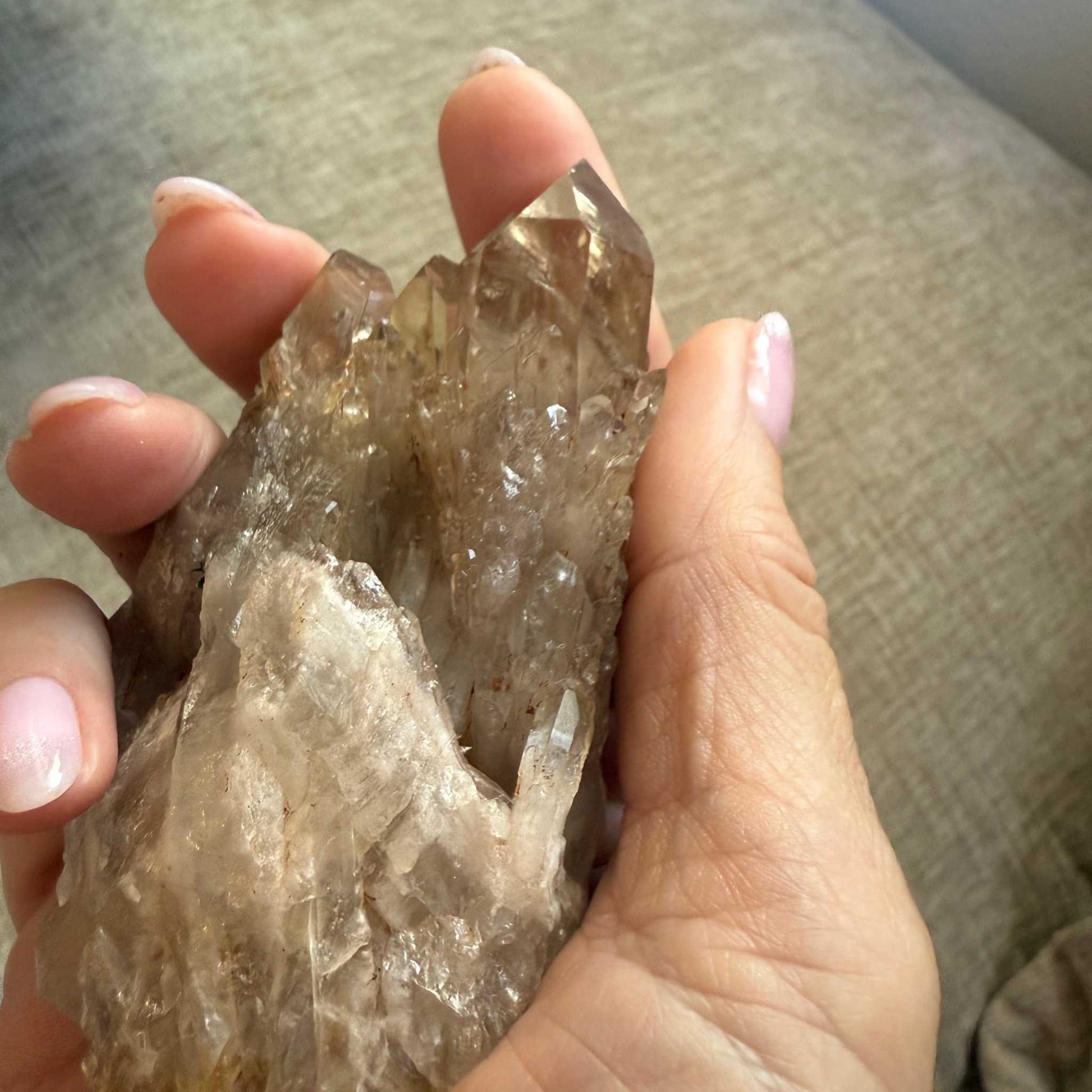 Rare Natural Kundalini Citrine Crystal Cluster with Cave