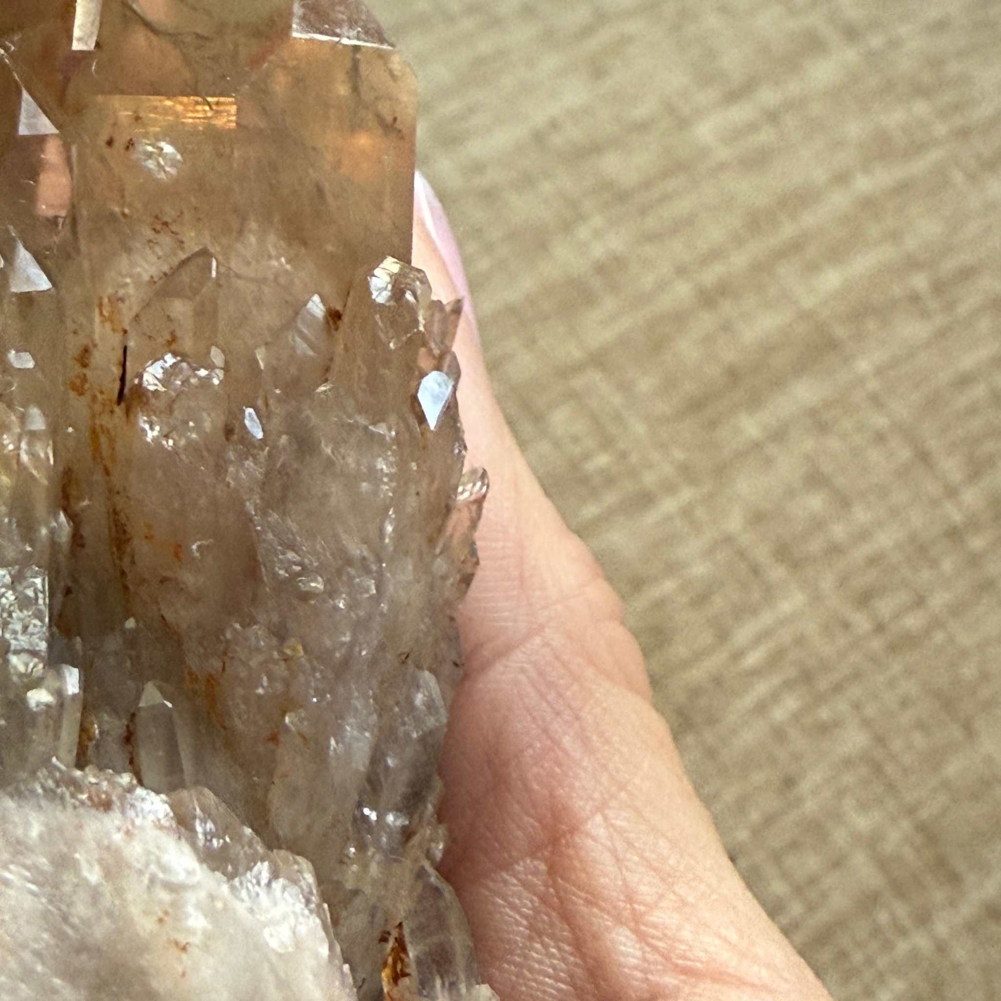 Rare Natural Kundalini Citrine Crystal Cluster with Cave