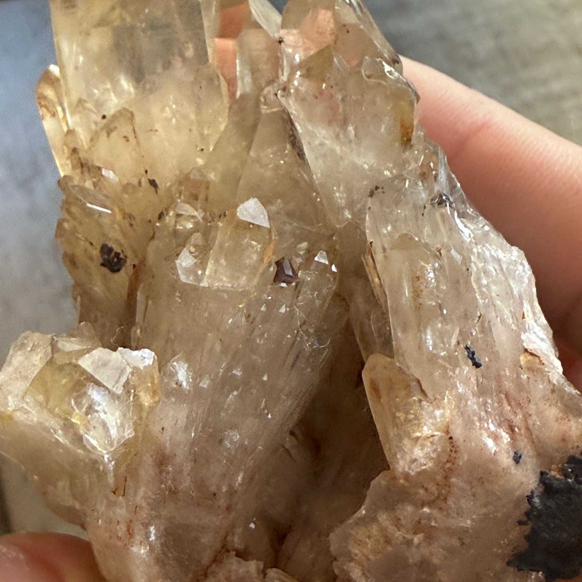 Rare Natural Kundalini Citrine Crystal Cluster with Cave