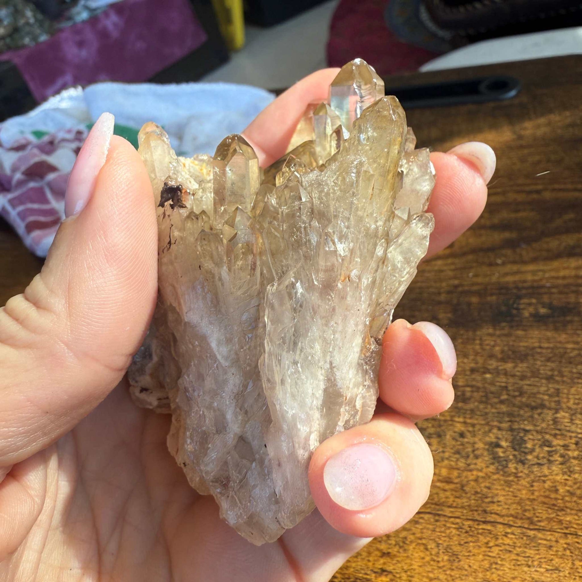 Kundalini Citrine Healing Crystal Cluster with Cave