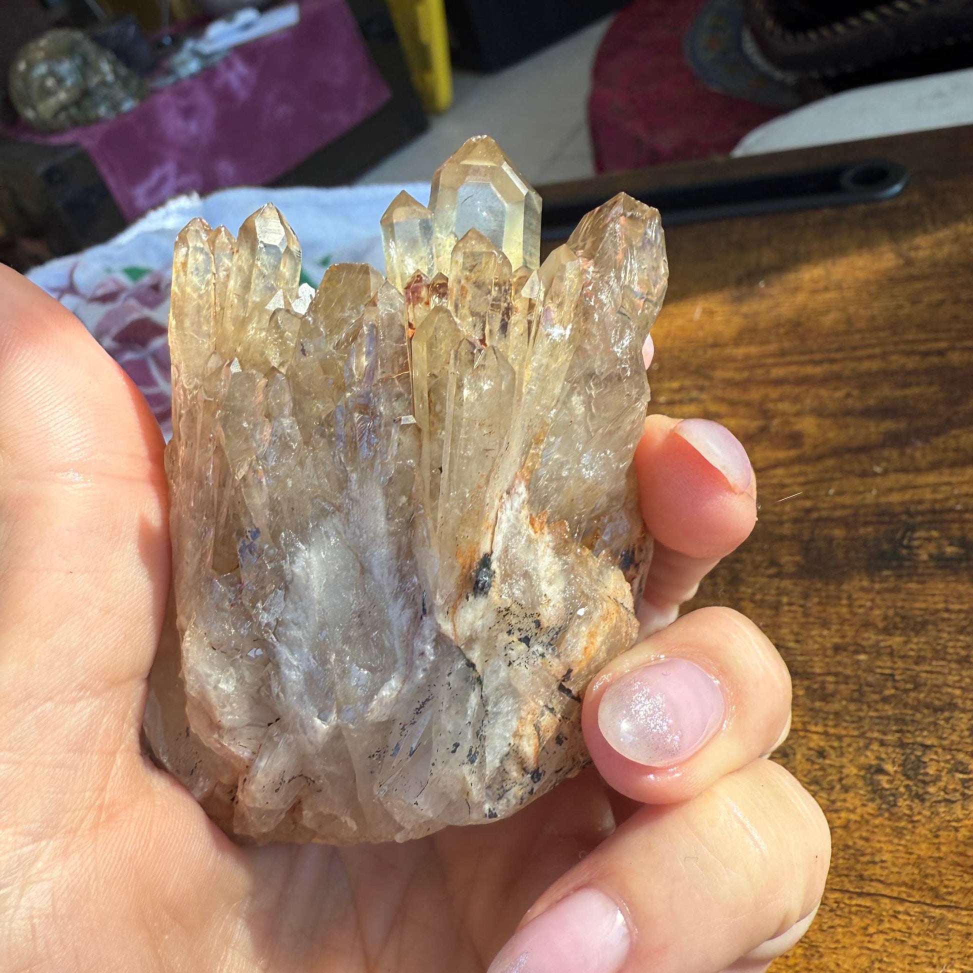 Kundalini Citrine Healing Crystal Cluster with Cave