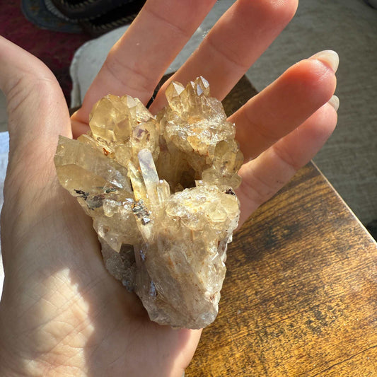 Kundalini Citrine Healing Crystal Cluster with Cave