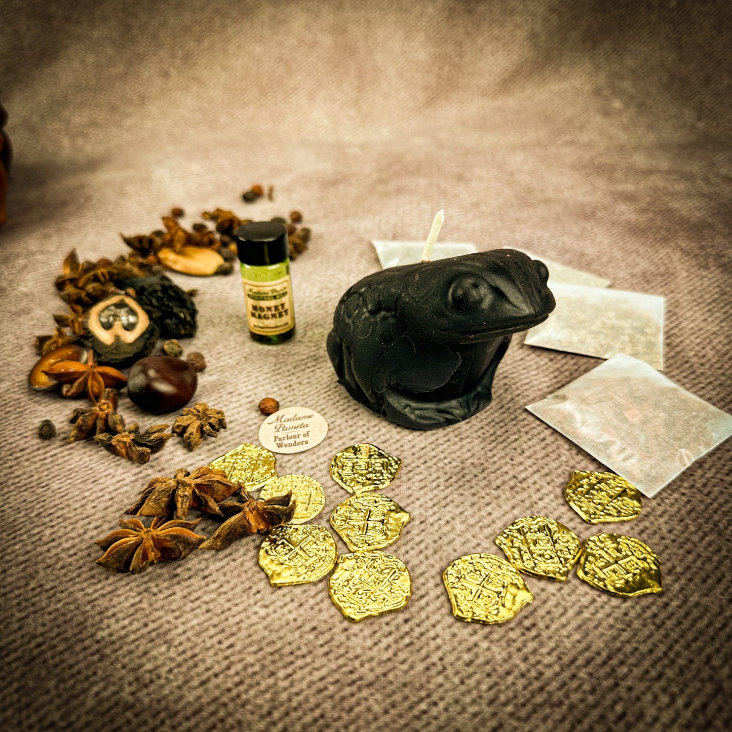 Lucky Money Frog Candle Spell Kit