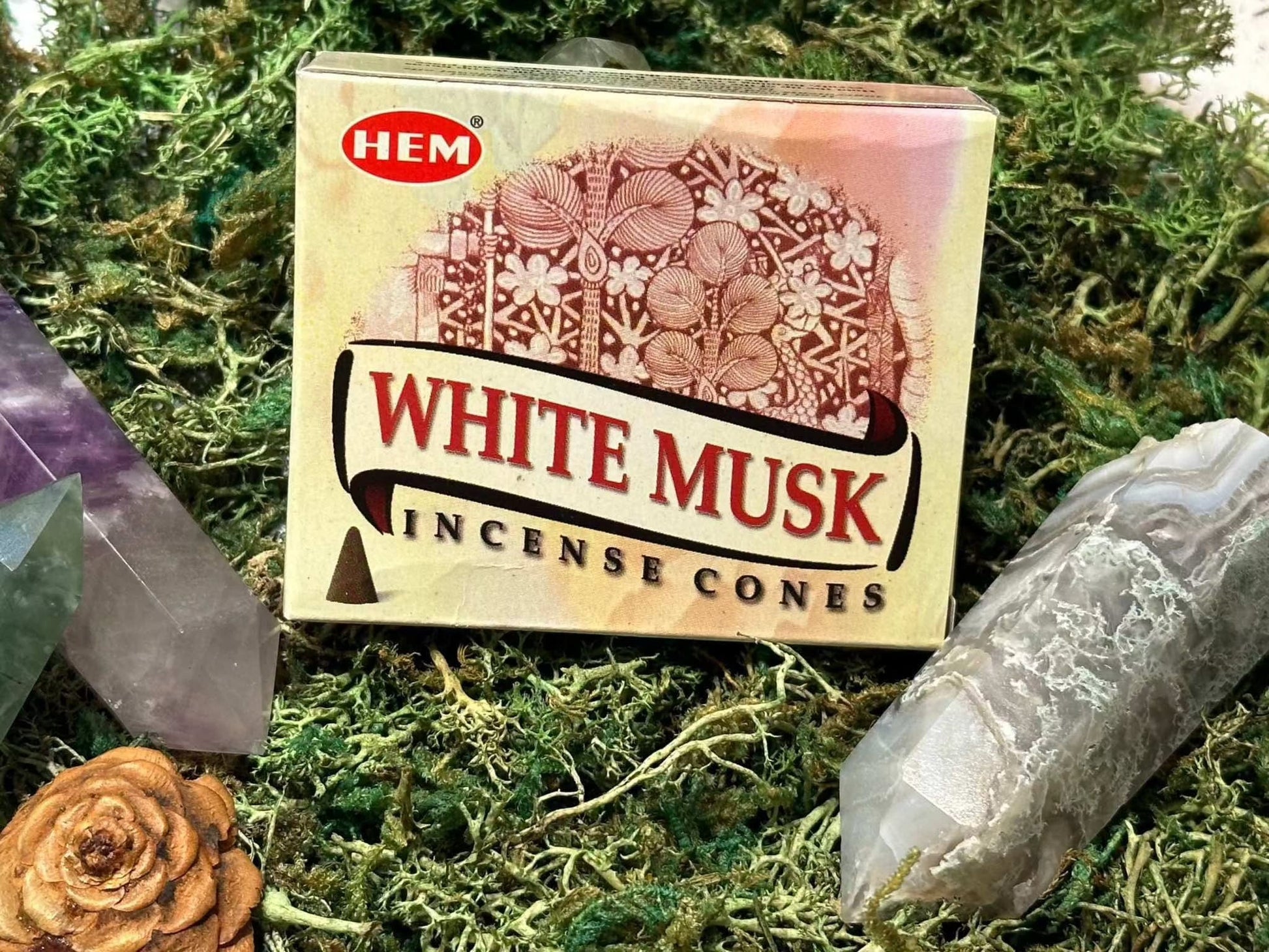 Hand-Rolled White Musk Incense Cones for Serenity by HEM