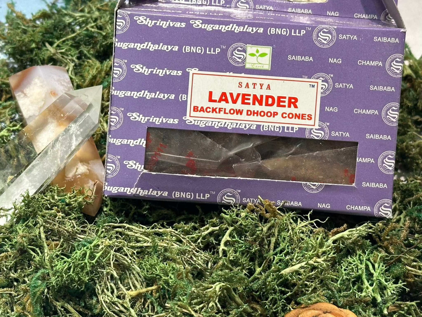 Hand-Rolled Satya Backflow Incense Cones for Aromatherapy