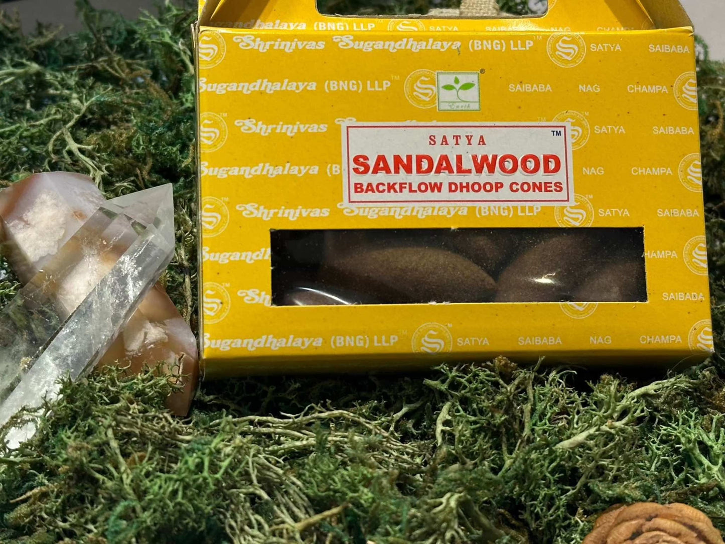 Hand-Rolled Satya Backflow Incense Cones for Aromatherapy