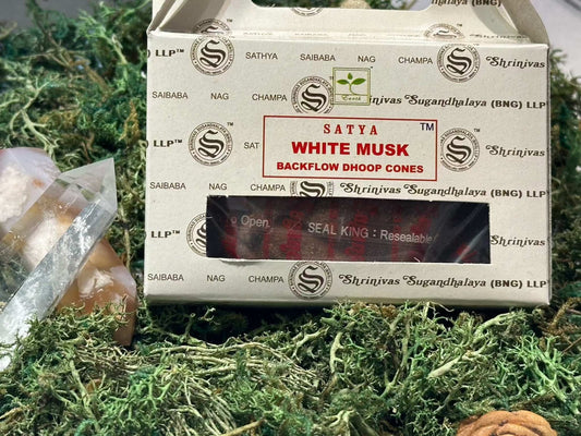 Hand-Rolled Satya Backflow Incense Cones for Aromatherapy