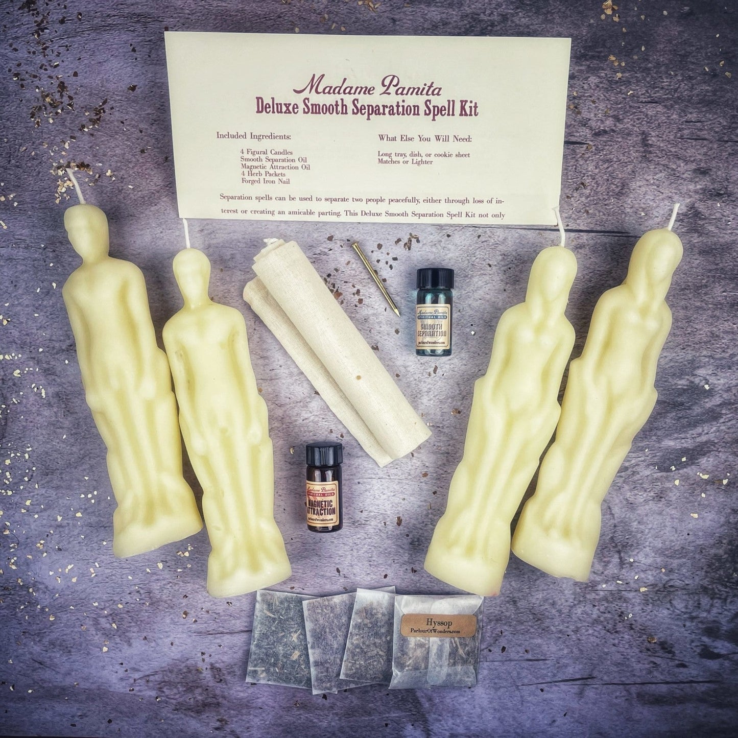 Deluxe Smooth Separation Candle Spell Kit - Female/Male | Peaceful Parting & Love Direction