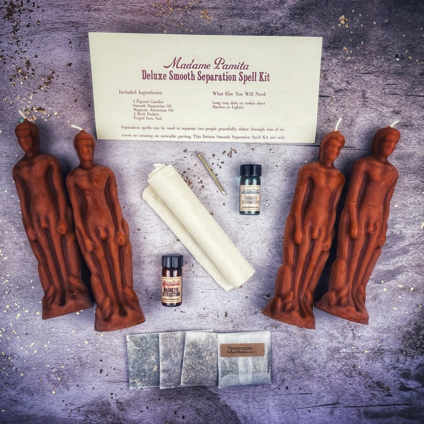 Deluxe Smooth Separation Candle Spell Kit - Male/Male | Peaceful Parting & Love Direction