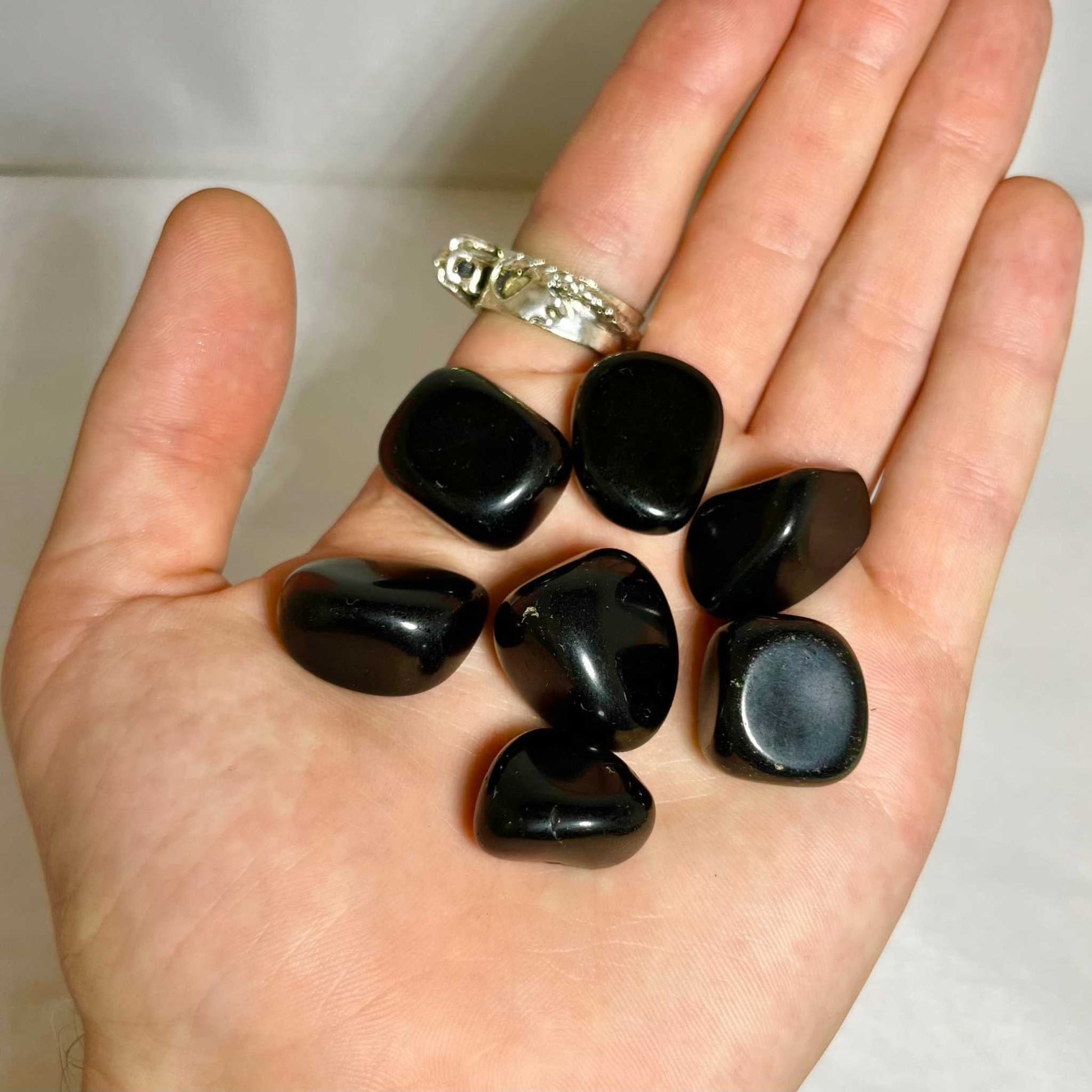Protective Black Obsidian Tumbled Pocket Stone Mystics Vibe