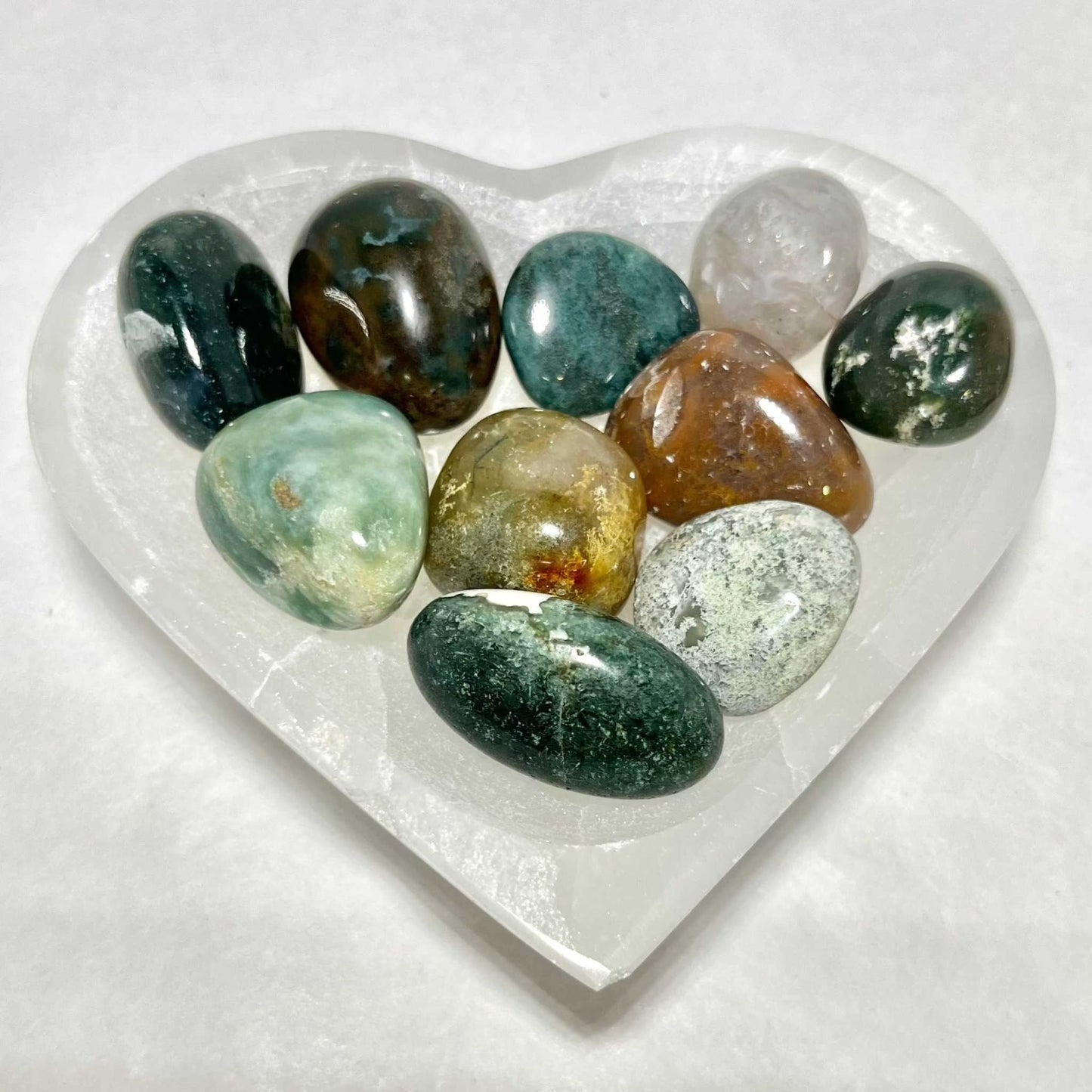 Moss Agate Tumbled Pocket Stone for Growth and Abundance