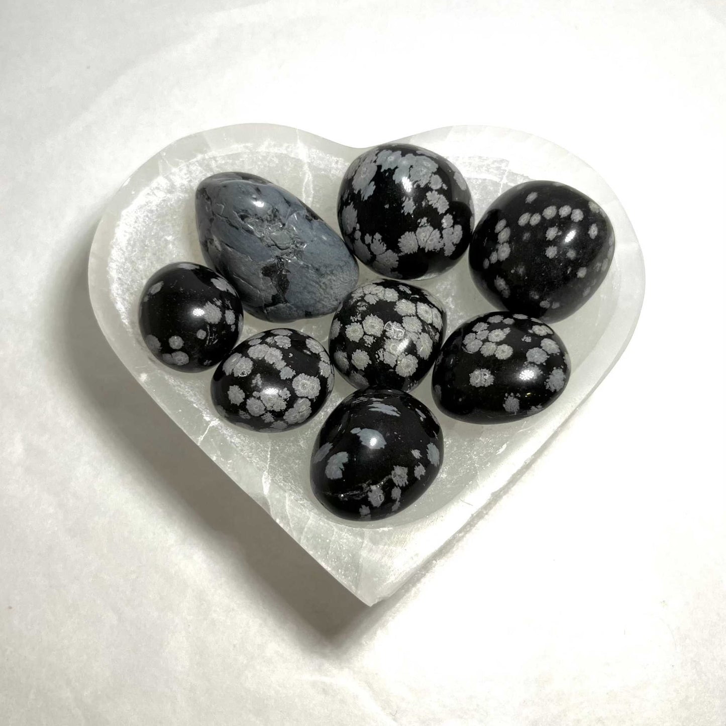 Snowflake Obsidian Tumbled Stone for Protection and Balance